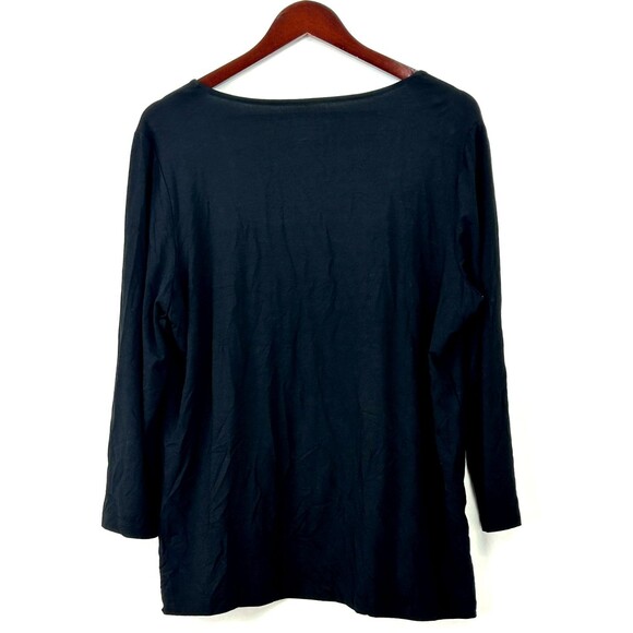 Chicos Touch Of Cool Womens Square Neck Tee Black XL Size 3 Soft Comfort 1211E - Picture 6 of 10